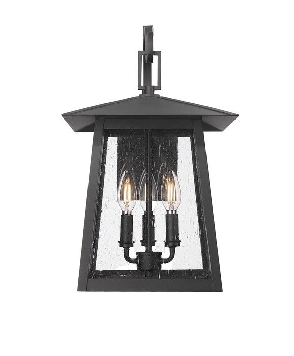 Outdoor Wall Light Z-Lite 5015M-BK Black Rainer 3 Light Outdoor Wall Light Z-Lite