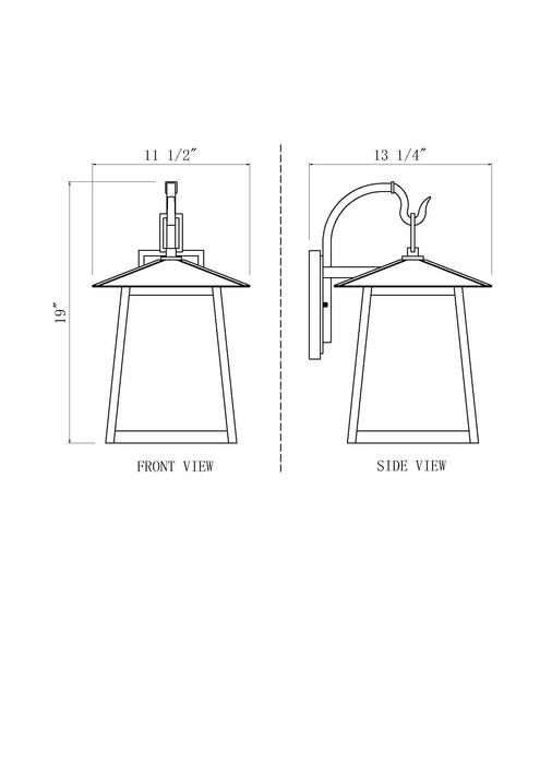 Outdoor Wall Light Z-Lite 5015M-BK Black Rainer 3 Light Outdoor Wall Light Z-Lite