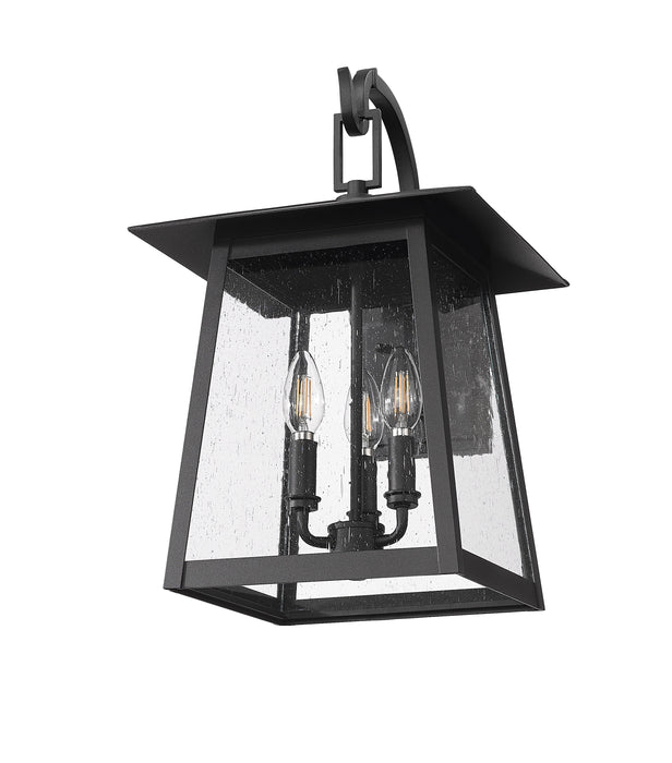 Outdoor Wall Light Z-Lite 5015M-BK Black Rainer 3 Light Outdoor Wall Light Z-Lite