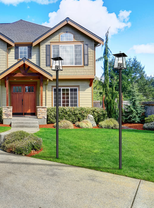 Outdoor Post Mounted Fixture Z-Lite 5015PHBR-5009P120-BK Black Rainer 4 Light Outdoor Post Mounted Fixture Z-Lite