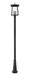 Outdoor Post Mounted Fixture Z-Lite 5015PHBR-5011P-BK Black Rainer 4 Light Outdoor Post Mounted Fixture Z-Lite