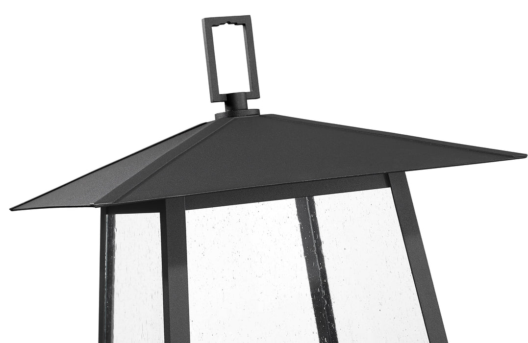 Outdoor Post Mounted Fixture Z-Lite 5015PHBR-5012P-BK Black Rainer 4 Light Outdoor Post Mounted Fixture Z-Lite