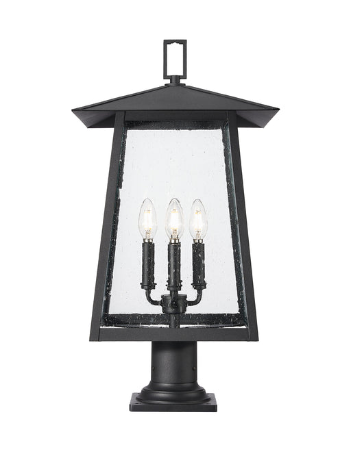 Outdoor Pier Mounted Fixture Z-Lite 5015PHBR-533PM-BK Black Rainer 4 Light Outdoor Pier Mounted Fixture Z-Lite