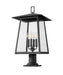 Outdoor Pier Mounted Fixture Z-Lite 5015PHBR-533PM-BK Black Rainer 4 Light Outdoor Pier Mounted Fixture Z-Lite