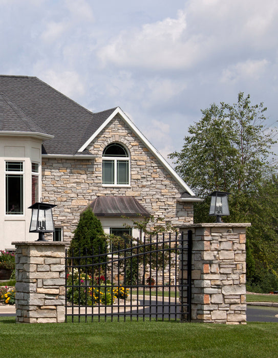 Outdoor Pier Mounted Fixture Z-Lite 5015PHBR-533PM-BK Black Rainer 4 Light Outdoor Pier Mounted Fixture Z-Lite