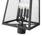 Outdoor Post Mount Fixture Z-Lite 5015PHBR-BK Black Rainer 4 Light Outdoor Post Mount Fixture Z-Lite