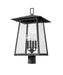 Outdoor Post Mount Fixture Z-Lite 5015PHBR-BK Black Rainer 4 Light Outdoor Post Mount Fixture Z-Lite