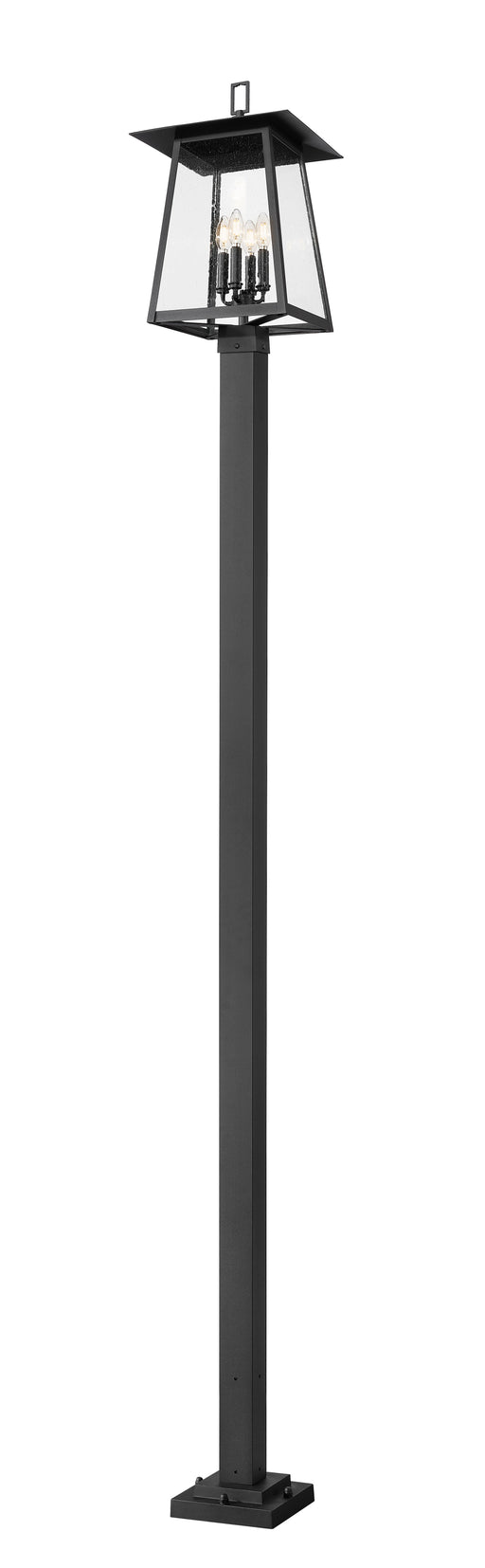 Outdoor Post Mounted Fixture Z-Lite 5015PHBS-536P-BK Black Rainer 4 Light Outdoor Post Mounted Fixture Z-Lite