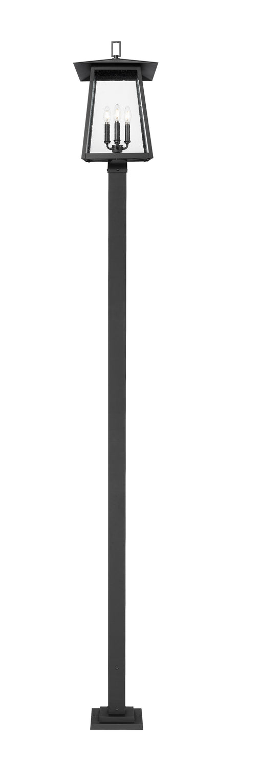 Outdoor Post Mounted Fixture Z-Lite 5015PHBS-536P-BK Black Rainer 4 Light Outdoor Post Mounted Fixture Z-Lite