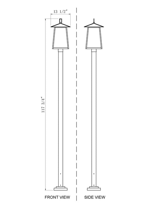 Outdoor Post Mounted Fixture Z-Lite 5015PHBS-536P-BK Black Rainer 4 Light Outdoor Post Mounted Fixture Z-Lite