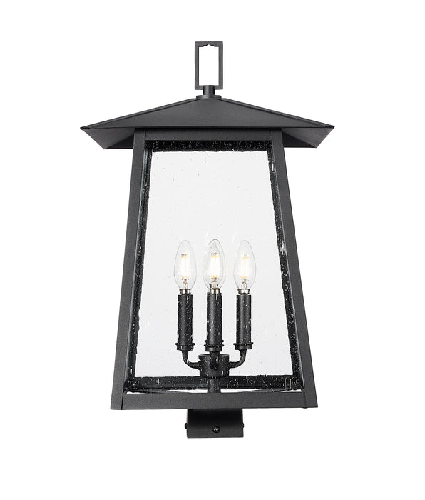 Outdoor Post Mount Fixture Z-Lite 5015PHBS-BK Black Rainer 4 Light Outdoor Post Mount Fixture Z-Lite