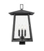Outdoor Post Mount Fixture Z-Lite 5015PHBS-BK Black Rainer 4 Light Outdoor Post Mount Fixture Z-Lite