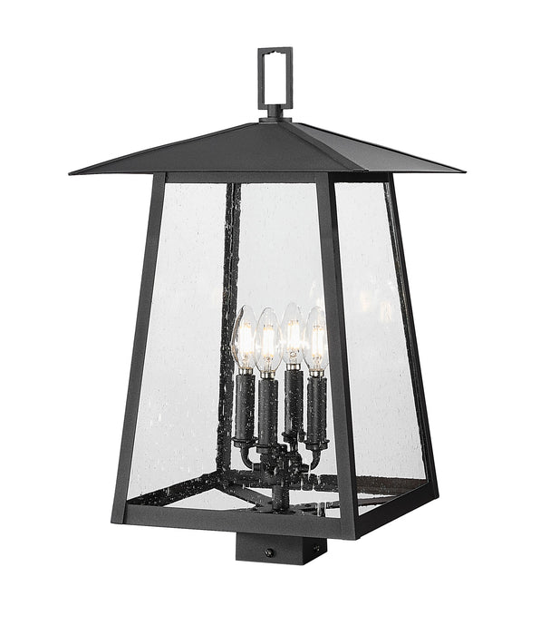 Outdoor Post Mount Fixture Z-Lite 5015PHBS-BK Black Rainer 4 Light Outdoor Post Mount Fixture Z-Lite