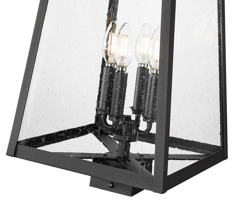 Outdoor Post Mount Fixture Z-Lite 5015PHBS-BK Black Rainer 4 Light Outdoor Post Mount Fixture Z-Lite