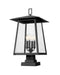 Outdoor Pier Mounted Fixture Z-Lite 5015PHBS-SQPM-BK Black Rainer 4 Light Outdoor Pier Mounted Fixture Z-Lite
