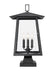 Outdoor Pier Mounted Fixture Z-Lite 5015PHBS-SQPM-BK Black Rainer 4 Light Outdoor Pier Mounted Fixture Z-Lite