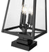 Outdoor Pier Mounted Fixture Z-Lite 5015PHBS-SQPM-BK Black Rainer 4 Light Outdoor Pier Mounted Fixture Z-Lite