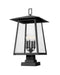 Outdoor Pier Mounted Fixture Z-Lite 5015PHBS-SQPM-BK Black Rainer 4 Light Outdoor Pier Mounted Fixture Z-Lite