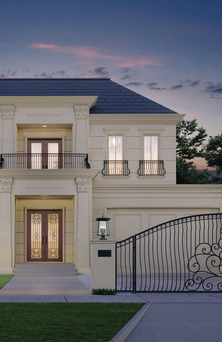 Outdoor Pier Mounted Fixture Z-Lite 5015PHBS-SQPM-BK Black Rainer 4 Light Outdoor Pier Mounted Fixture Z-Lite