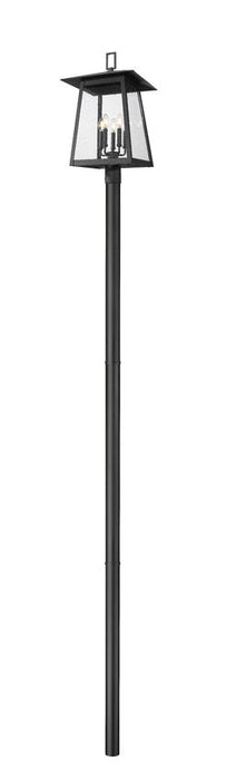 Outdoor Post Mounted Fixture Z-Lite 5015PHXLR-5009P120-B Black Rainer 5 Light Outdoor Post Mounted Fixture Z-Lite