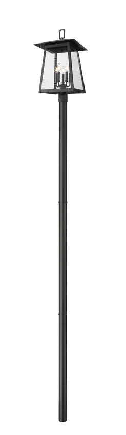 Outdoor Post Mounted Fixture Z-Lite 5015PHXLR-5009P120-B Black Rainer 5 Light Outdoor Post Mounted Fixture Z-Lite