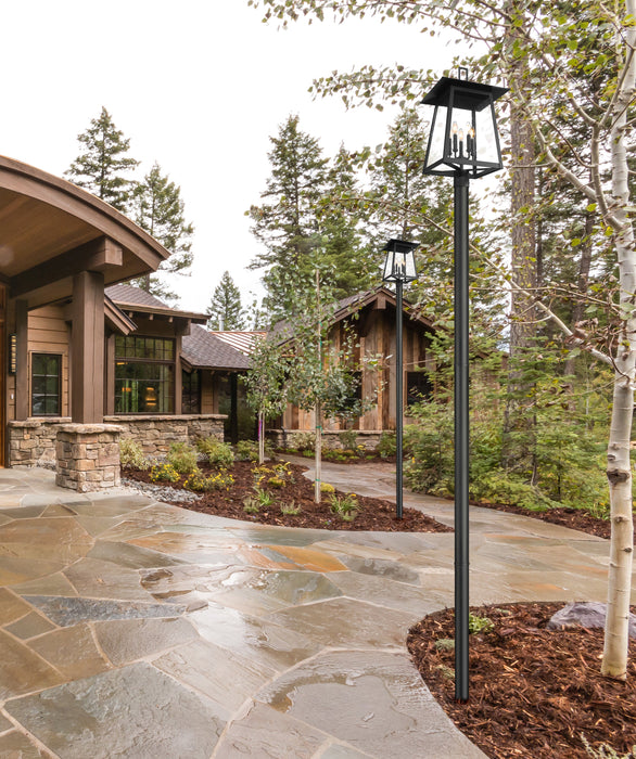 Outdoor Post Mounted Fixture Z-Lite 5015PHXLR-5009P120-B Black Rainer 5 Light Outdoor Post Mounted Fixture Z-Lite