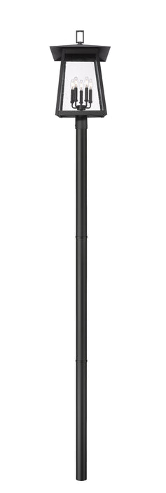 Outdoor Post Mounted Fixture Z-Lite 5015PHXLR-5009P96-BK Black Rainer 5 Light Outdoor Post Mounted Fixture Z-Lite