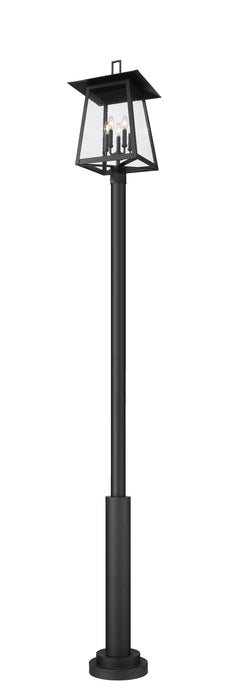 Outdoor Post Mounted Fixture Z-Lite 5015PHXLR-5010P-BK Black Rainer 5 Light Outdoor Post Mounted Fixture Z-Lite