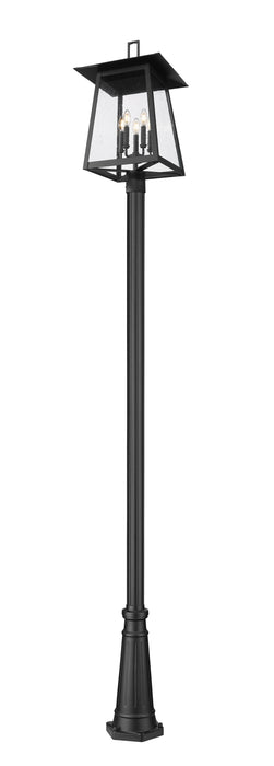 Outdoor Post Mounted Fixture Z-Lite 5015PHXLR-5011P-BK Black Rainer 5 Light Outdoor Post Mounted Fixture Z-Lite