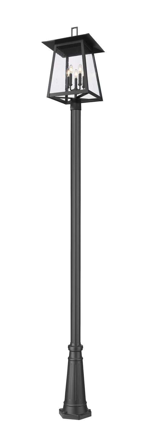 Outdoor Post Mounted Fixture Z-Lite 5015PHXLR-519P-BK Black Rainer 5 Light Outdoor Post Mounted Fixture Z-Lite