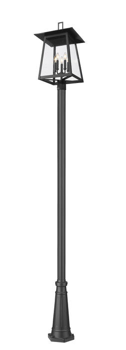 Outdoor Post Mounted Fixture Z-Lite 5015PHXLR-519P-BK Black Rainer 5 Light Outdoor Post Mounted Fixture Z-Lite