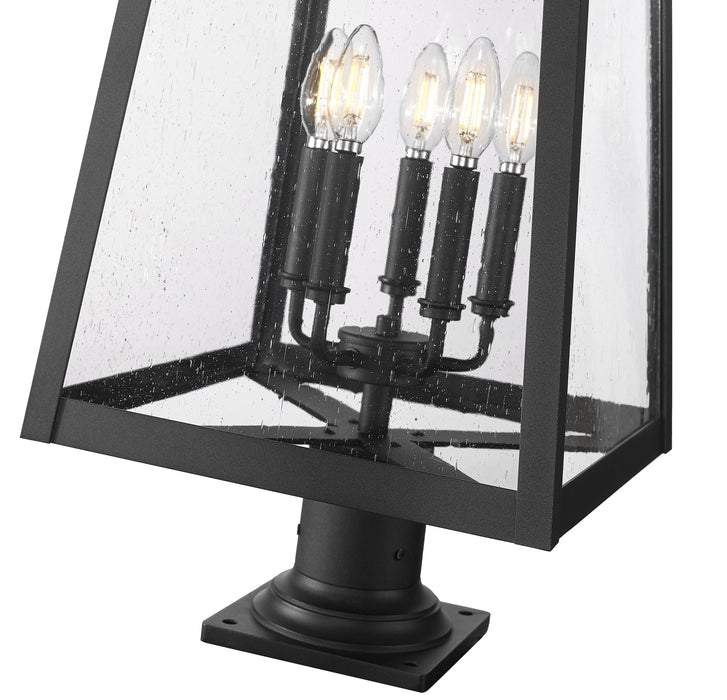 Outdoor Pier Mounted Fixture Z-Lite 5015PHXLR-533PM-BK Black Rainer 5 Light Outdoor Pier Mounted Fixture Z-Lite