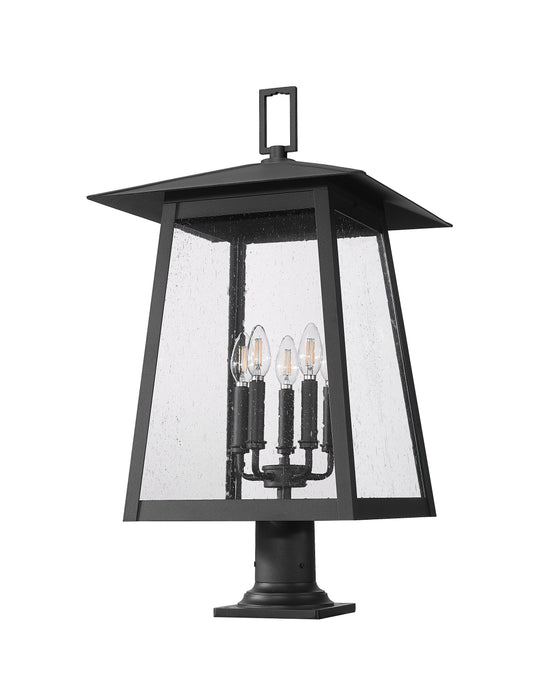Outdoor Pier Mounted Fixture Z-Lite 5015PHXLR-533PM-BK Black Rainer 5 Light Outdoor Pier Mounted Fixture Z-Lite