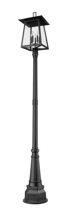 Outdoor Post Mounted Fixture Z-Lite 5015PHXLR-564P-BK Black Rainer 5 Light Outdoor Post Mounted Fixture Z-Lite