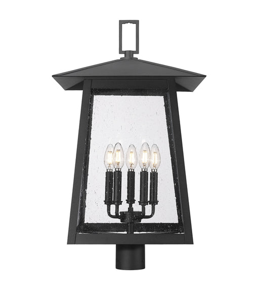 Outdoor Post Mount Fixture Z-Lite 5015PHXLR-BK Black Rainer 5 Light Outdoor Post Mount Fixture Z-Lite