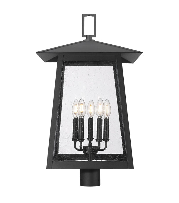 Outdoor Post Mount Fixture Z-Lite 5015PHXLR-BK Black Rainer 5 Light Outdoor Post Mount Fixture Z-Lite