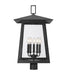 Outdoor Post Mount Fixture Z-Lite 5015PHXLR-BK Black Rainer 5 Light Outdoor Post Mount Fixture Z-Lite