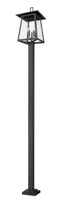 Outdoor Post Mounted Fixture Z-Lite 5015PHXLS-536P-BK Black Rainer 5 Light Outdoor Post Mounted Fixture Z-Lite