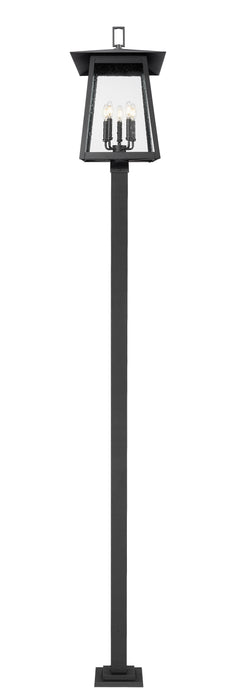 Outdoor Post Mounted Fixture Z-Lite 5015PHXLS-536P-BK Black Rainer 5 Light Outdoor Post Mounted Fixture Z-Lite