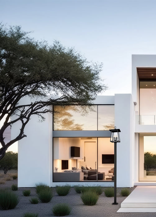 Outdoor Post Mounted Fixture Z-Lite 5015PHXLS-536P-BK Black Rainer 5 Light Outdoor Post Mounted Fixture Z-Lite