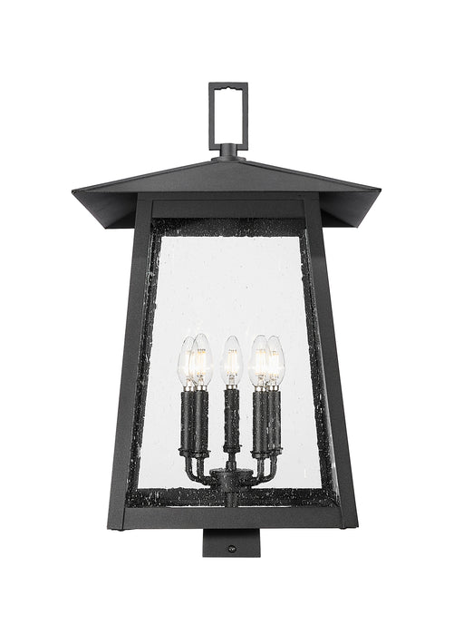 Outdoor Post Mount Fixture Z-Lite 5015PHXLS-BK Black Rainer 5 Light Outdoor Post Mount Fixture Z-Lite