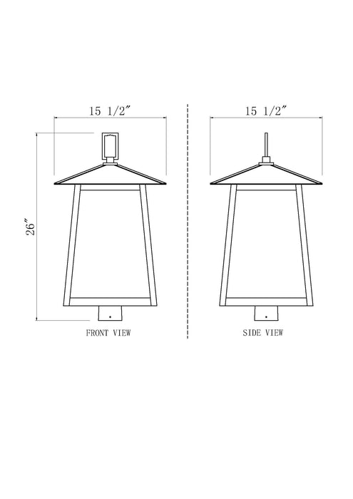 Outdoor Post Mount Fixture Z-Lite 5015PHXLS-BK Black Rainer 5 Light Outdoor Post Mount Fixture Z-Lite