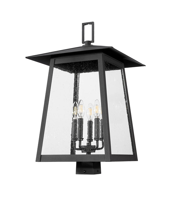 Outdoor Post Mount Fixture Z-Lite 5015PHXLS-BK Black Rainer 5 Light Outdoor Post Mount Fixture Z-Lite