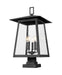 Outdoor Pier Mounted Fixture Z-Lite 5015PHXLS-SQPM-BK Black Rainer 5 Light Outdoor Pier Mounted Fixture Z-Lite