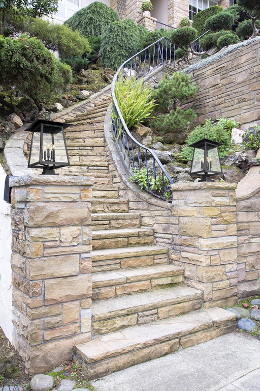 Outdoor Pier Mounted Fixture Z-Lite 5015PHXLS-SQPM-BK Black Rainer 5 Light Outdoor Pier Mounted Fixture Z-Lite