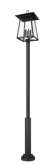 Outdoor Post Mounted Fixture Z-Lite 5015PHXXLR-5010P-BK Black Rainer 6 Light Outdoor Post Mounted Fixture Z-Lite