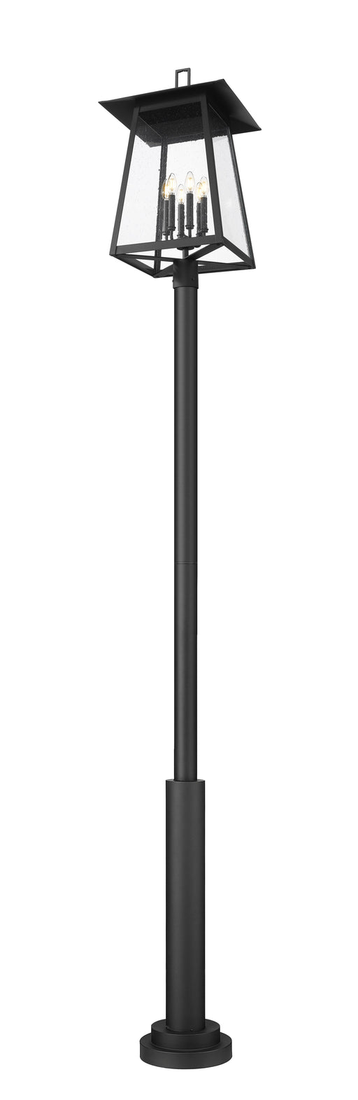 Outdoor Post Mounted Fixture Z-Lite 5015PHXXLR-5010P-BK Black Rainer 6 Light Outdoor Post Mounted Fixture Z-Lite