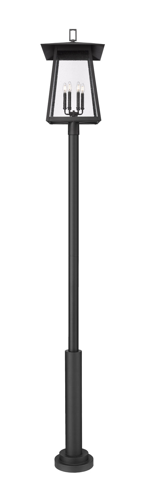 Outdoor Post Mounted Fixture Z-Lite 5015PHXXLR-5010P-BK Black Rainer 6 Light Outdoor Post Mounted Fixture Z-Lite