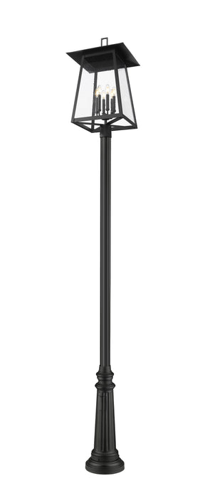 Outdoor Post Mounted Fixture Z-Lite 5015PHXXLR-511P-BK Black Rainer 6 Light Outdoor Post Mounted Fixture Z-Lite
