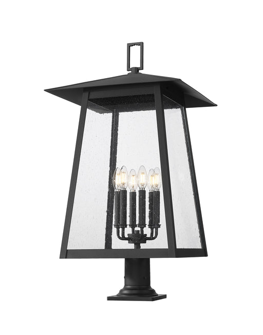 Outdoor Pier Mounted Fixture Z-Lite 5015PHXXLR-533PM-BK Black Rainer 6 Light Outdoor Pier Mounted Fixture Z-Lite
